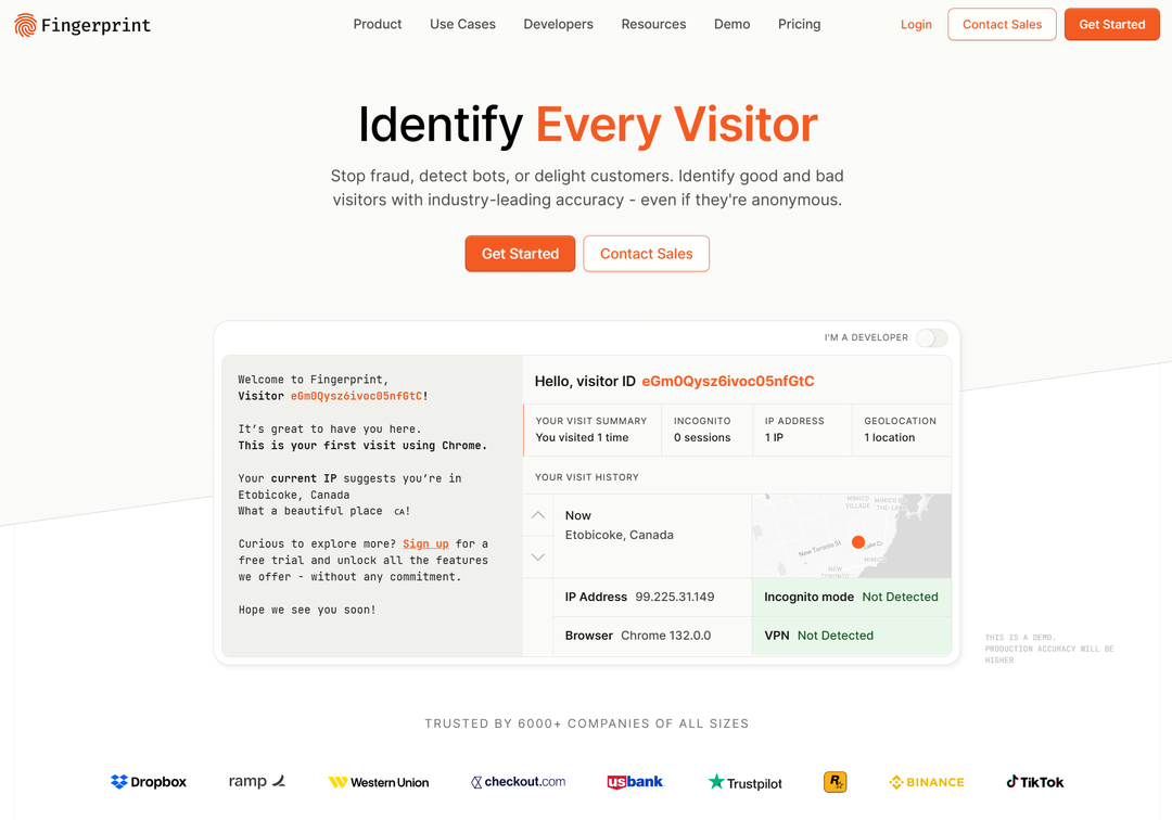 fingerprint integration with segment